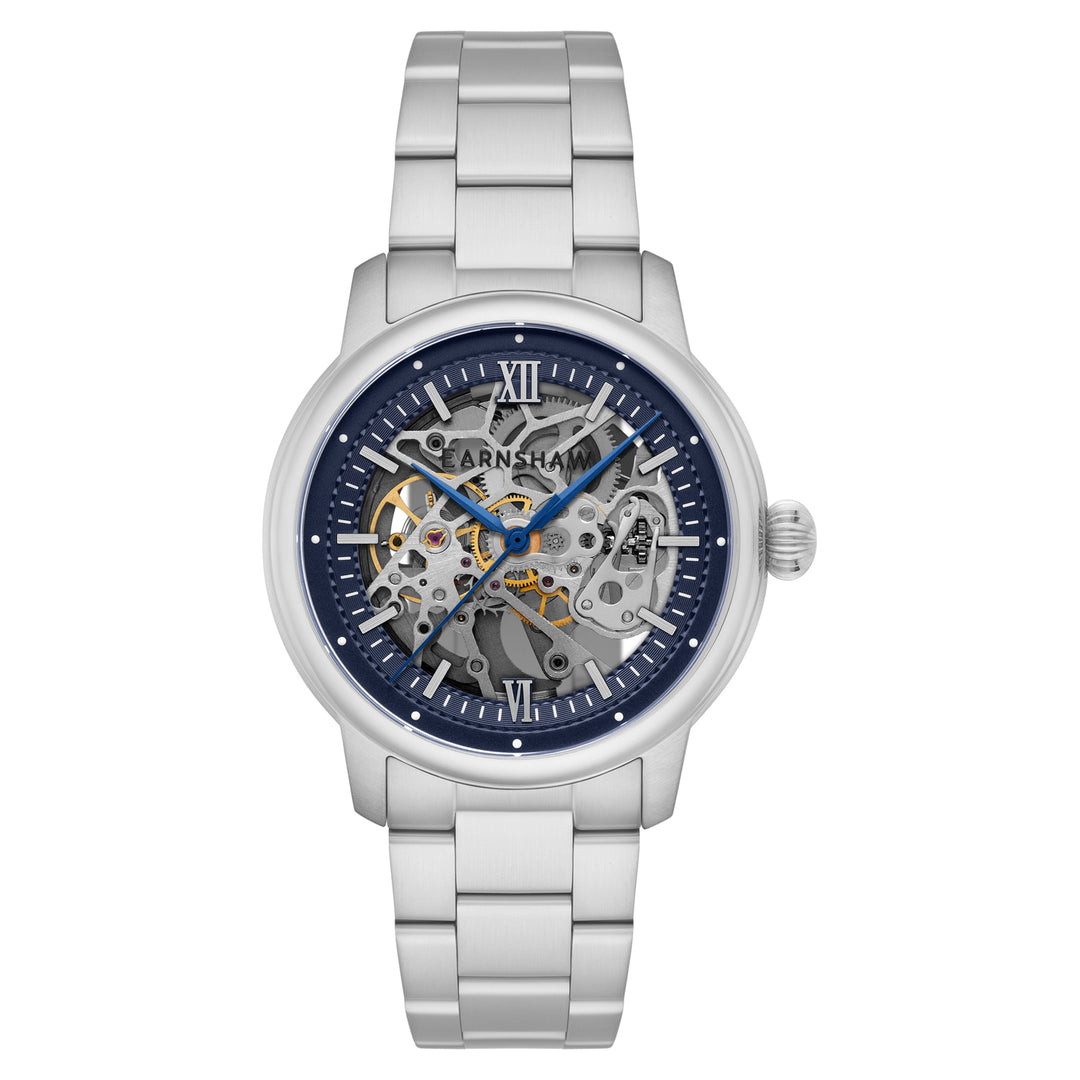 Cornwall Automatic Skeleton Navy Blue Round Dial Men&