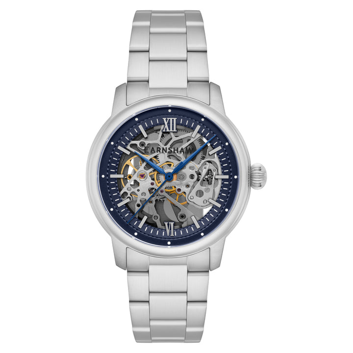 Cornwall Automatic Skeleton Navy Blue Round Dial Men&