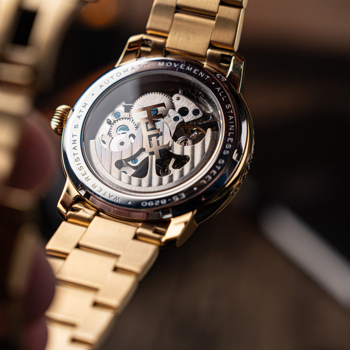 Cornwall Automatic Skeleton Green Round Dial Men&