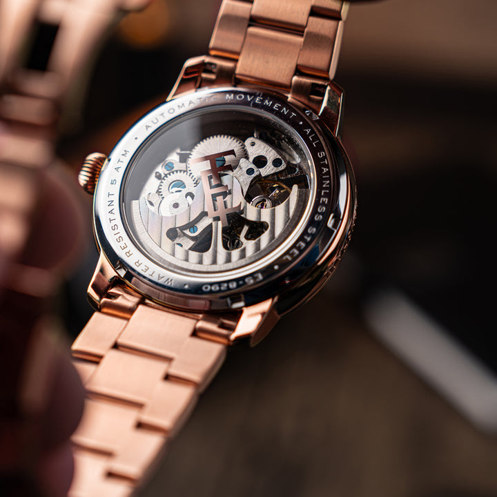 Cornwall Automatic Skeleton Navy Blue Round Dial Men&
