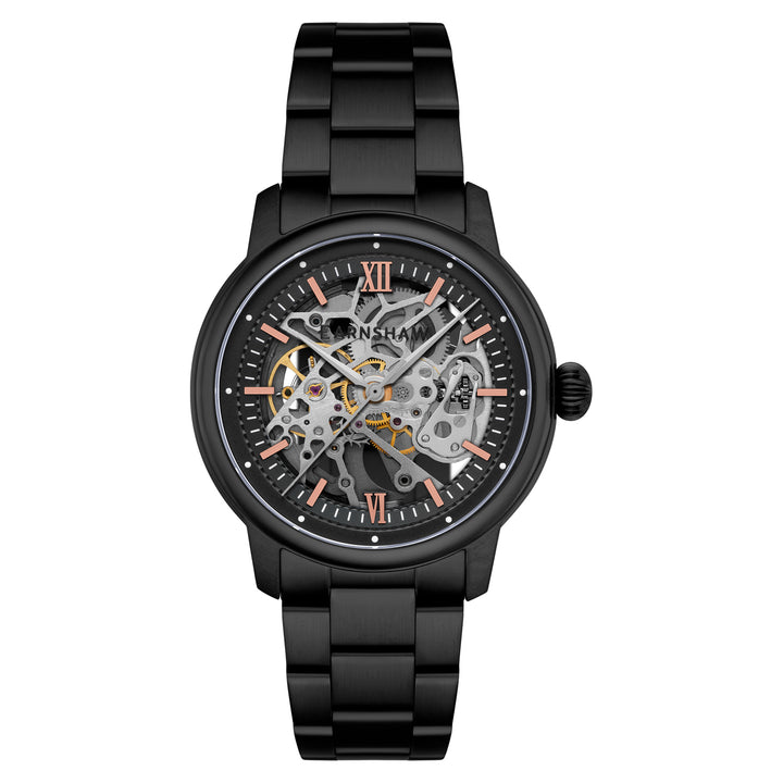 Cornwall Automatic Skeleton Black Round Dial Men&