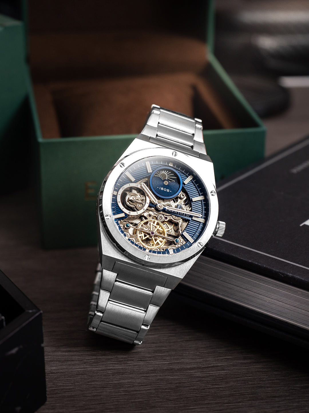 Drake Dual Time & Moonphase Automatic Men's Watch -  ES-8291-22