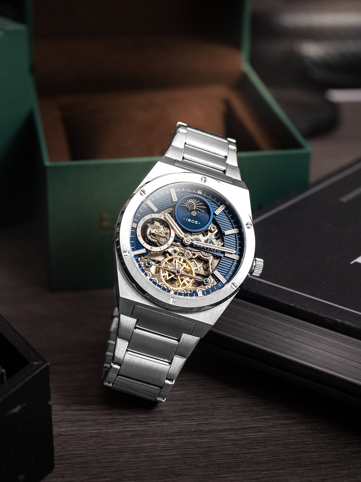 Drake Dual Time & Moonphase Automatic Men's Watch -  ES-8291-22