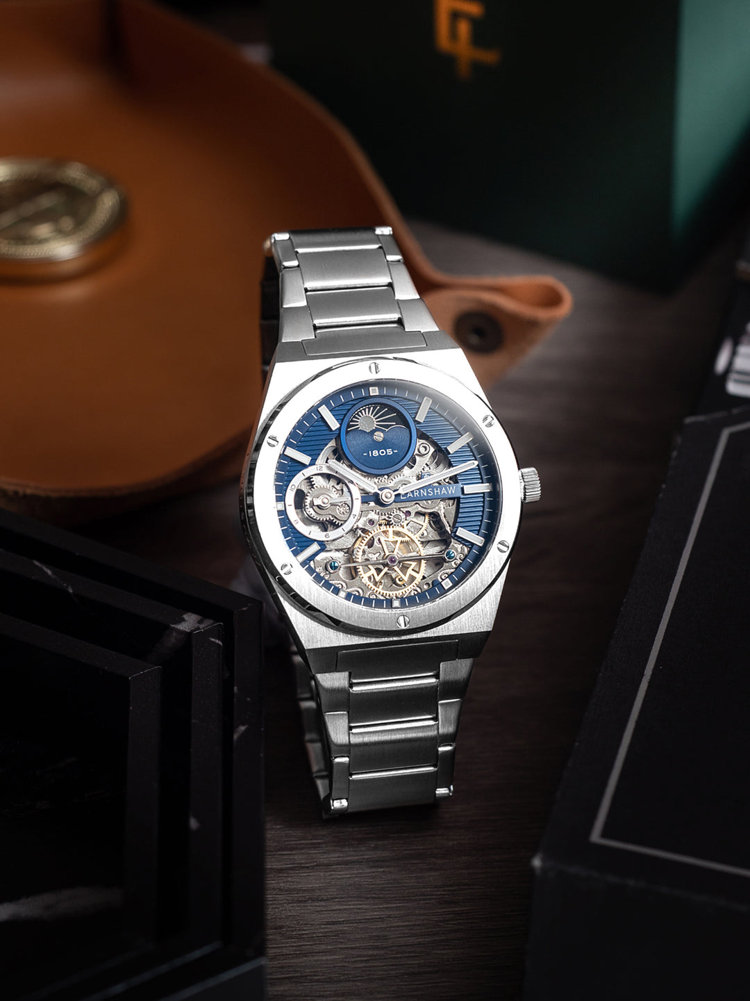 Drake Dual Time & Moonphase Automatic Men's Watch -  ES-8291-22