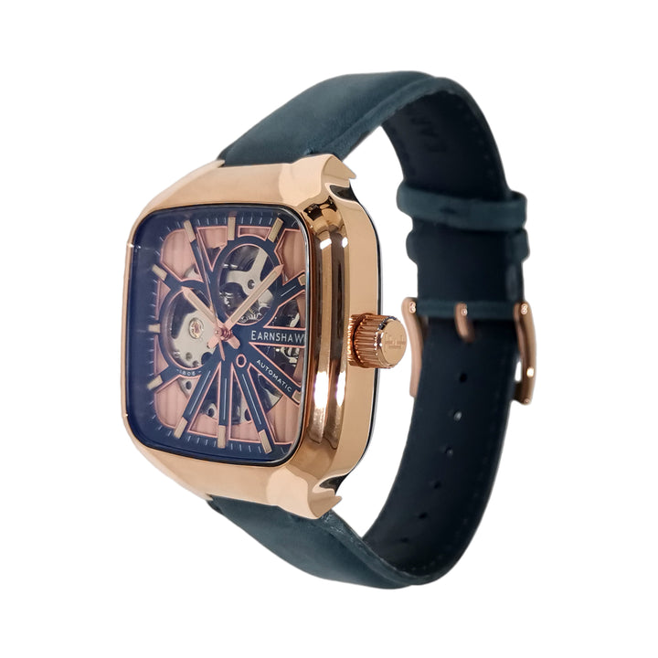 Paxton Skeleton  Automatic Blue Square Dial Men's Watch - ES-8294-02