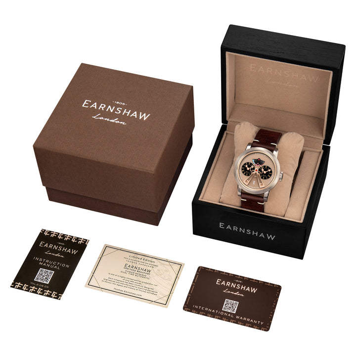Beaufort Power Reserve Dual Time Automatic Round Dial Men's Watch - ES-8306-08
