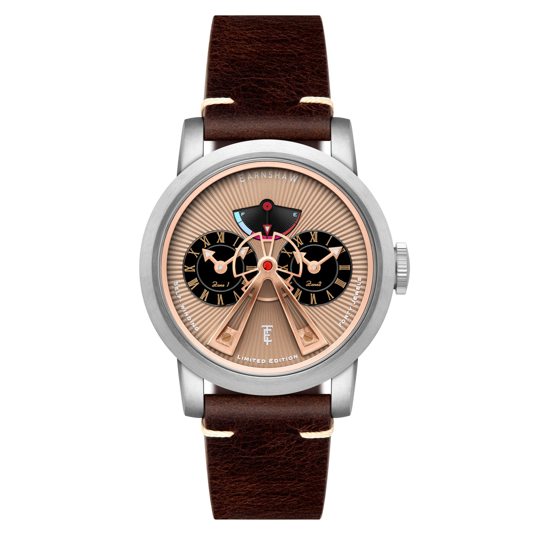 Beaufort Power Reserve Dual Time Automatic Round Dial Men's Watch - ES-8306-08
