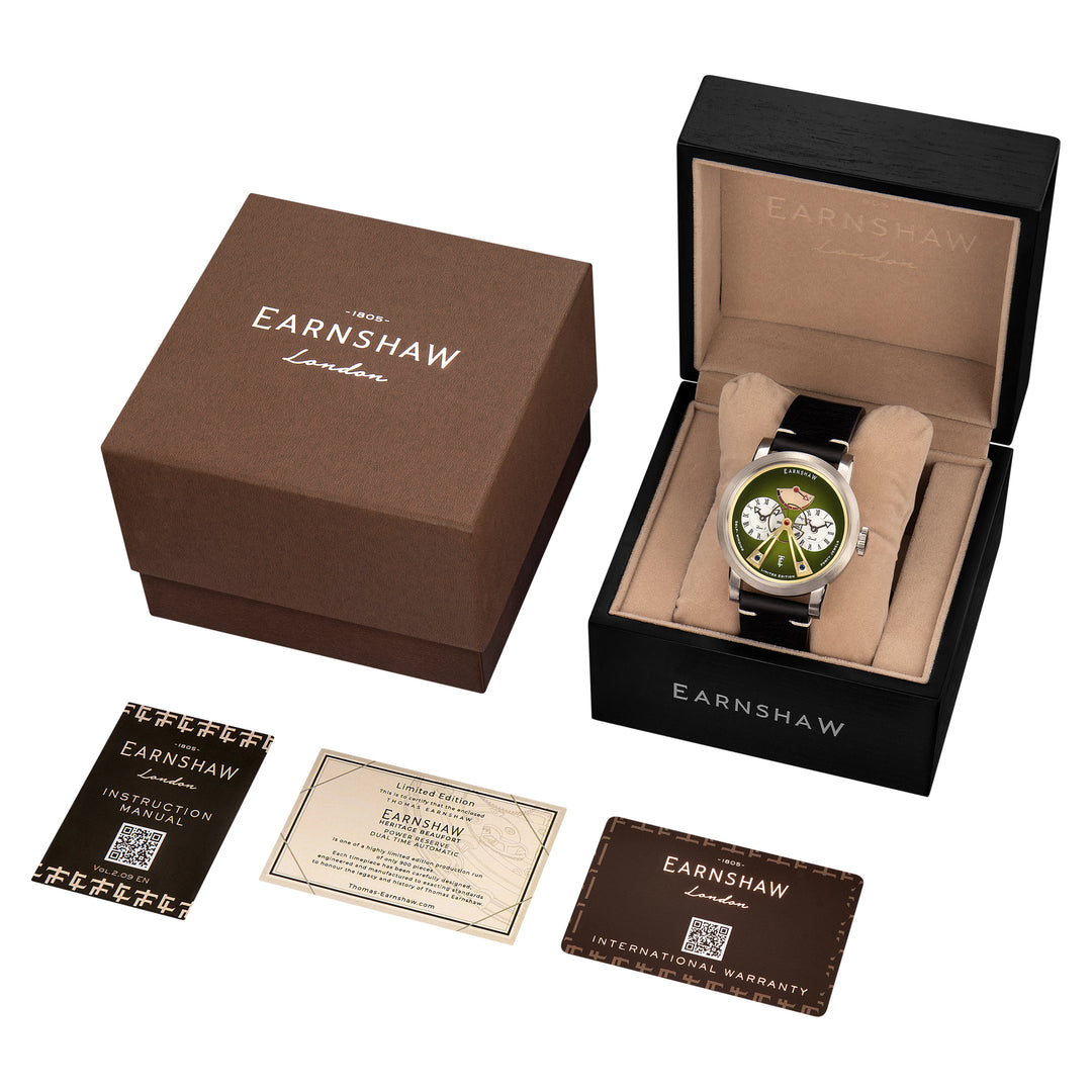 Beaufort Power Reserve Dual Time Automatic Round Dial Men's Watch - ES-8306-09
