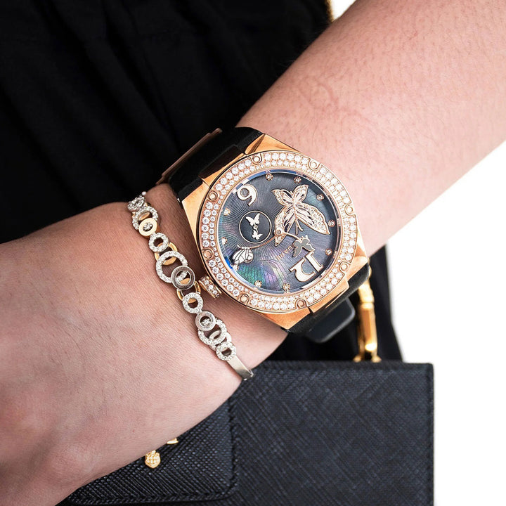 Pink Gracefully Swarovski crystal Automatic Women's Watch - L0519-NP01.5