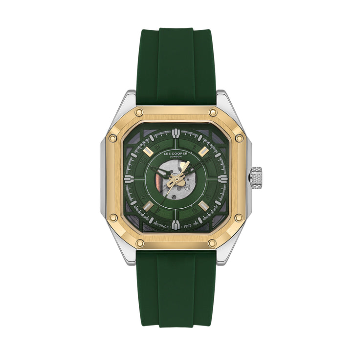 Multifunction Green Square Dial Men's Watch - LC08061.377