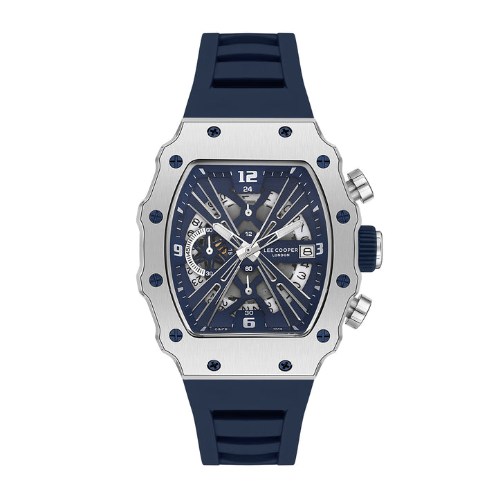 Multifunction Blue Tonneau Dial Men's Watch - LC08062.399