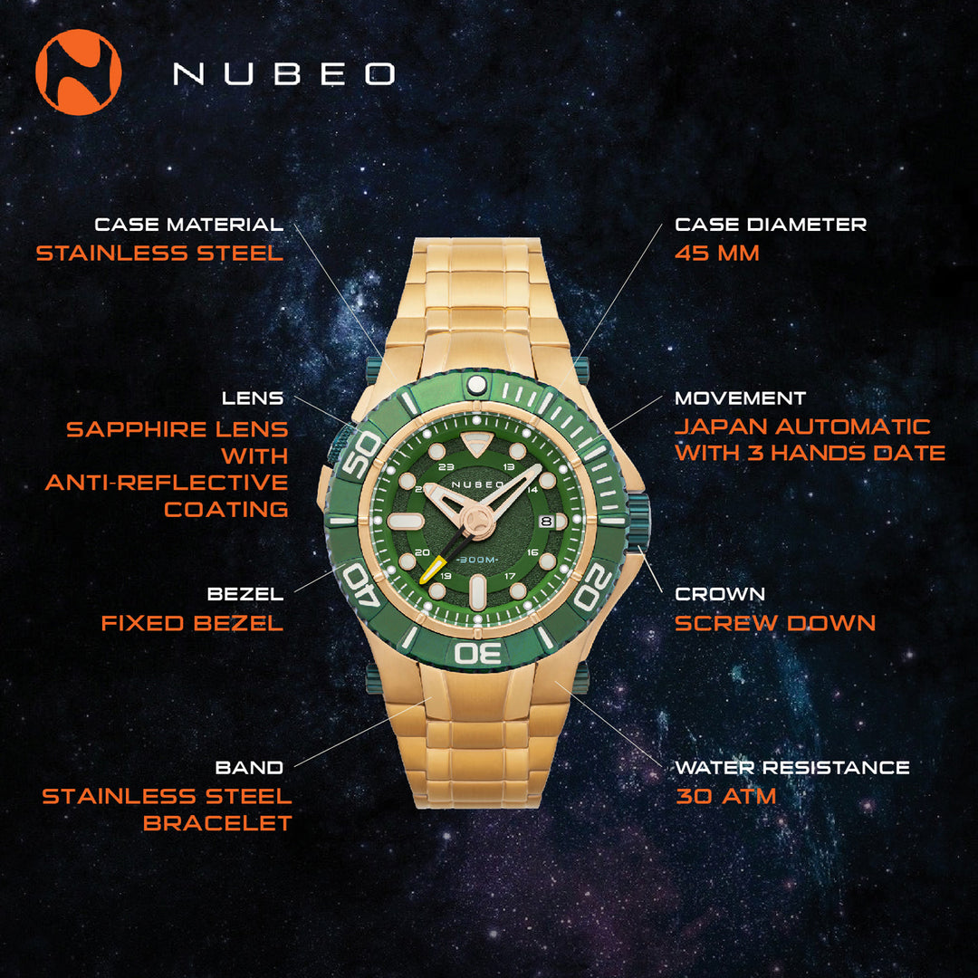 Manta 45mm Unidirectional Luminous Men's Watch -  NB-6059-33