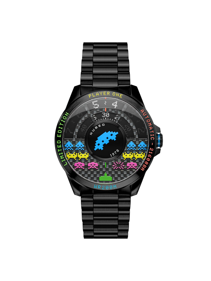 Quasar Automatic Space Invaders Limited Edition 24 Jewels Men's Watch -  NB-6082-SI-44