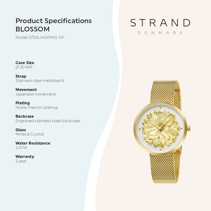 Blossom Gold Quartz Women's Watch - S700LHGWMG-DF