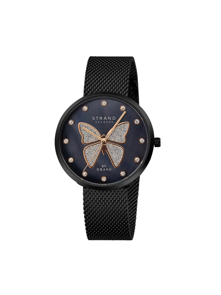 Butterfly Charcoal Quartz MOP Women's Watch - S700LXBBMB-DB