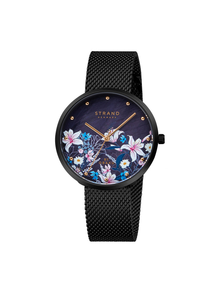 Flower Charcoal Quartz MOP Women's Watch - S700LXBBMB-DF