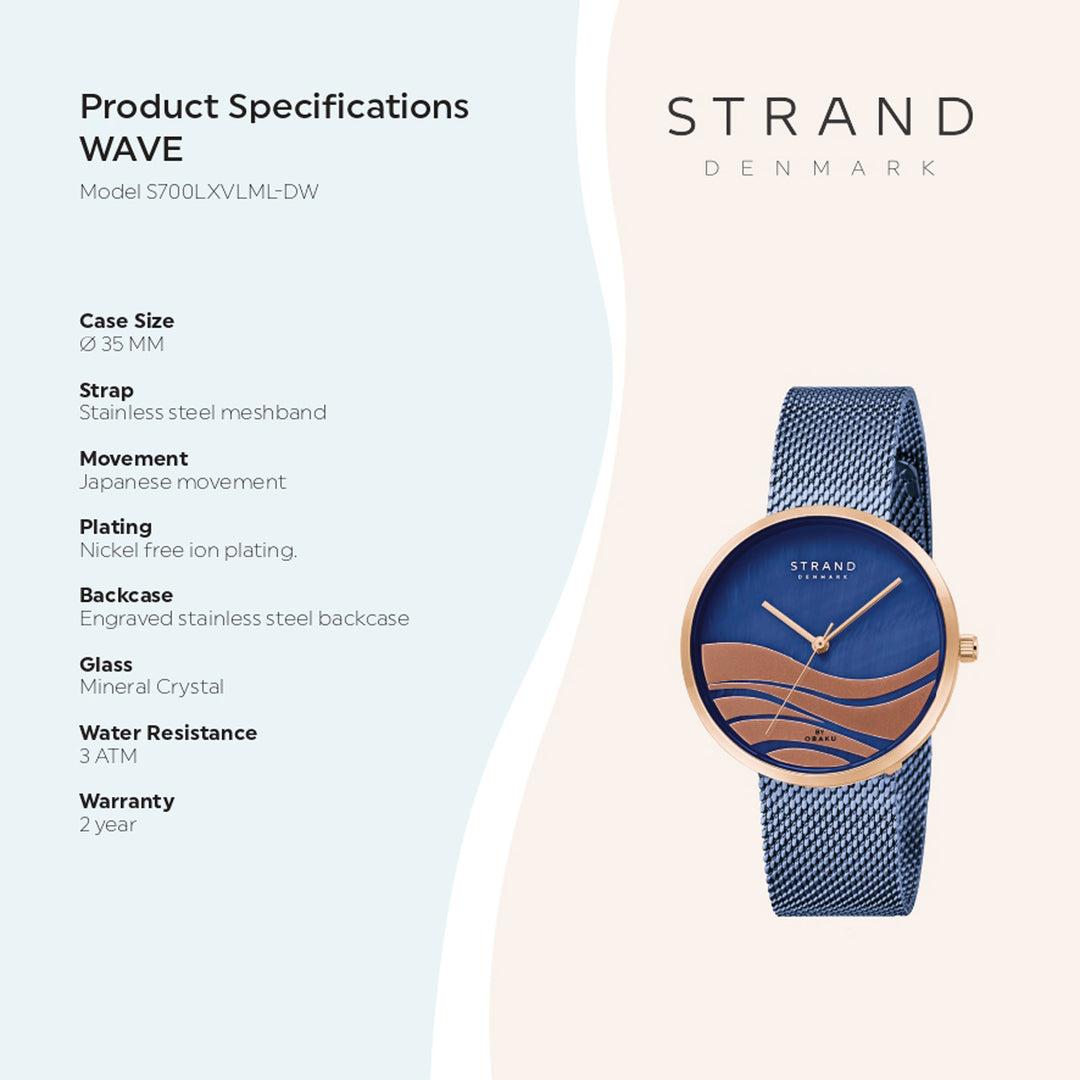 Wave Ocean Quartz MOP Women's Watch - S700LXVLML-DW