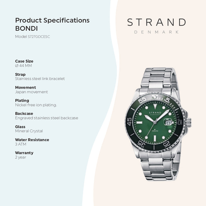 Bondi Jade Quartz Men's Watch - S727GDCESC