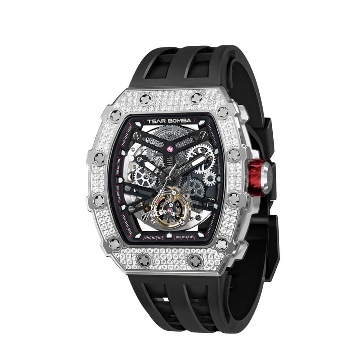 Automatic 21 Jewels Diamond Like CZ Men's Watch -  TB8208D-06