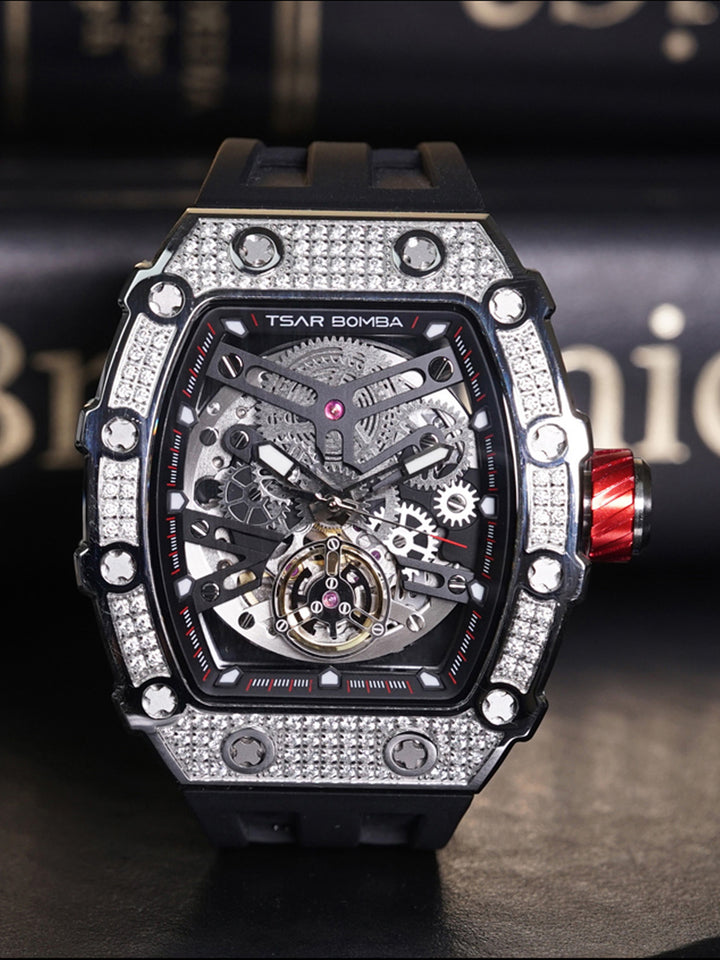 Automatic 21 Jewels Diamond Like CZ Men's Watch -  TB8208D-06