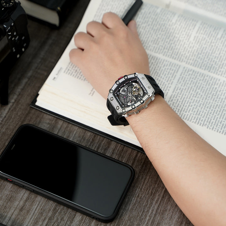 Automatic 21 Jewels Diamond Like CZ Men's Watch -  TB8208D-06