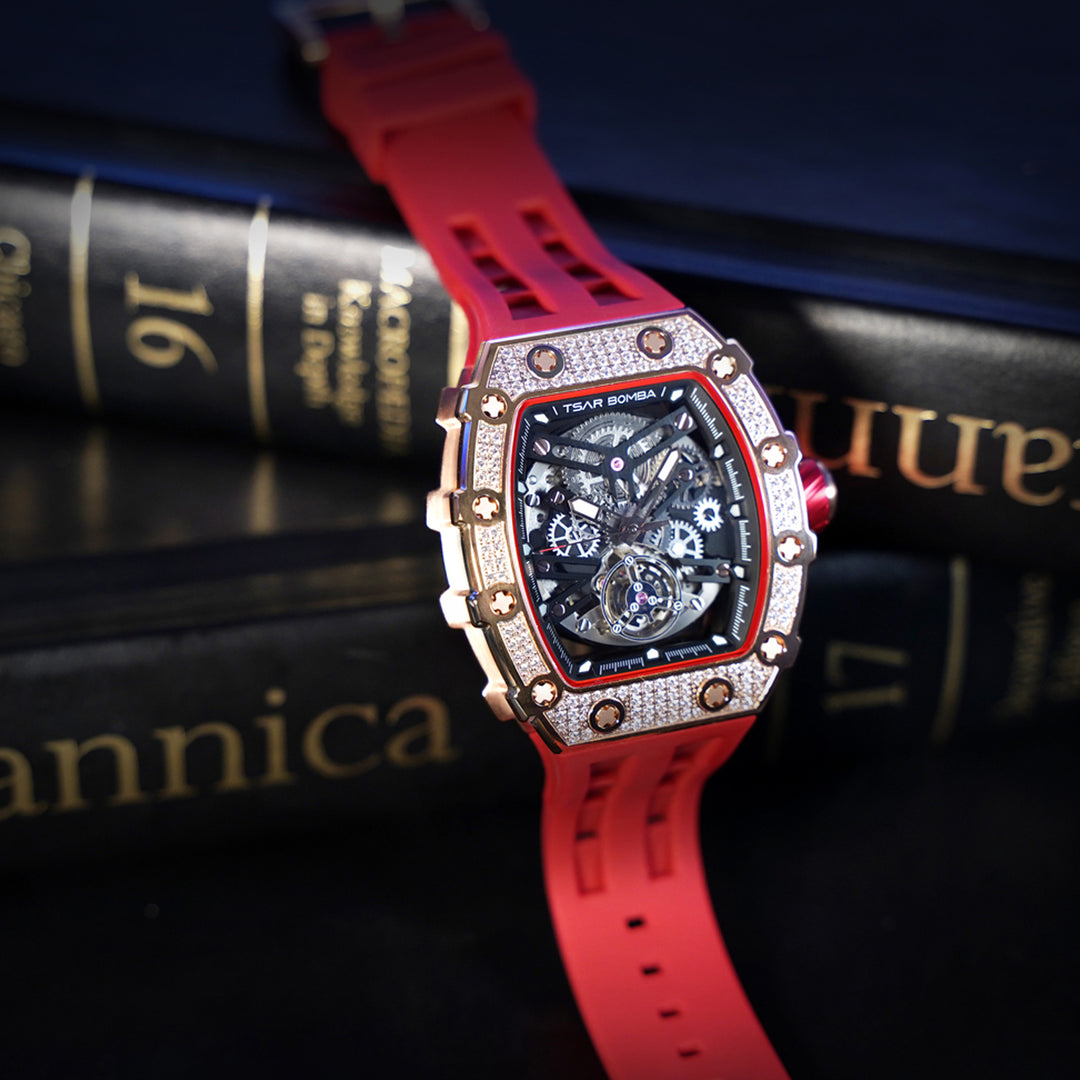 Automatic 21 Jewels Diamond Like CZ Men's Watch -  TB8208D-07