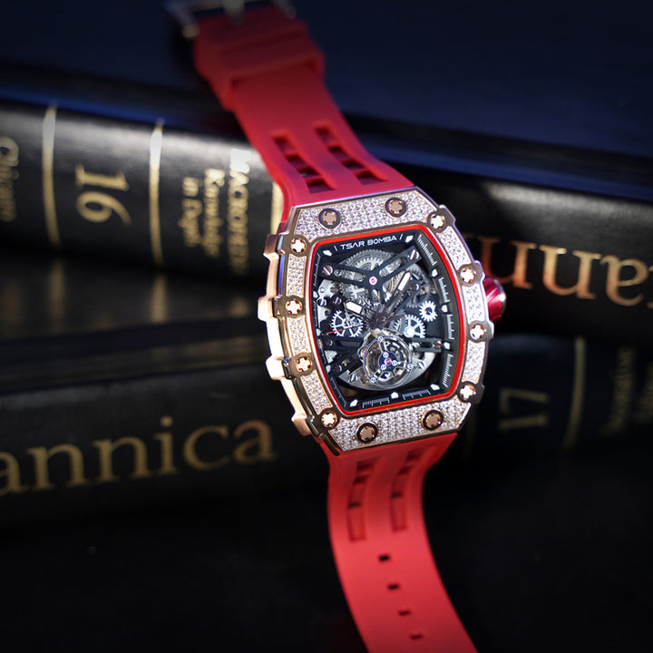Automatic 21 Jewels Diamond Like CZ Men's Watch -  TB8208D-07