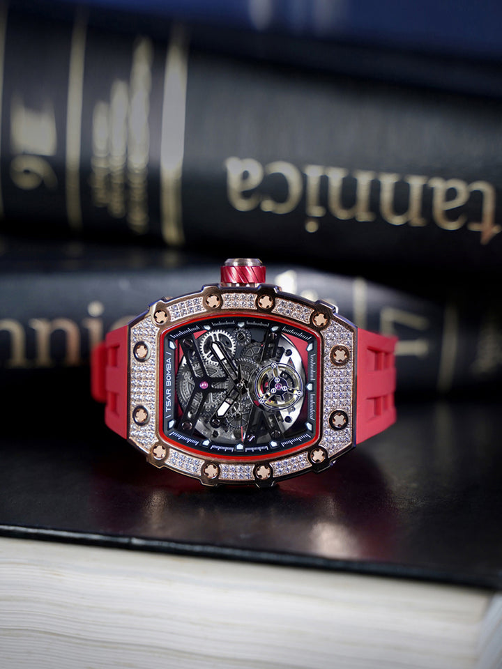 Automatic 21 Jewels Diamond Like CZ Men's Watch -  TB8208D-07