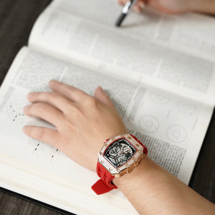Automatic 21 Jewels Diamond Like CZ Men's Watch -  TB8208D-07
