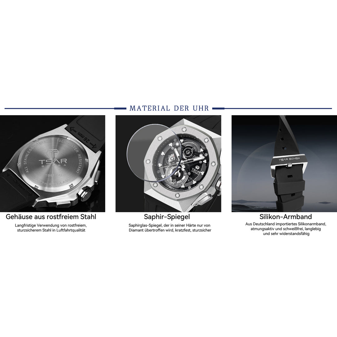 Chronograph Luminous Dial Sapphire Crystal Men's Watch -  TB8805Q-01