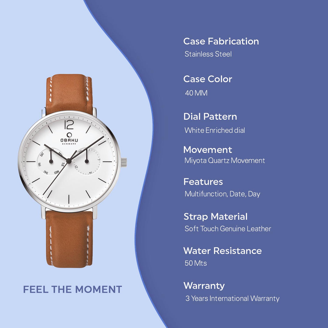 Flod Cognac Multifunction Men's Watch - V182GMCWRZ