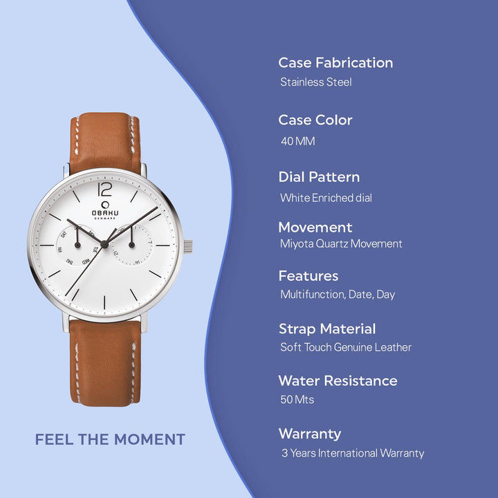 Flod Cognac Multifunction Men's Watch - V182GMCWRZ