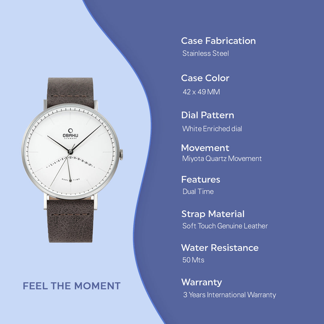 Elm Clay Dual Time Men's Watch - V213GUCIRJ