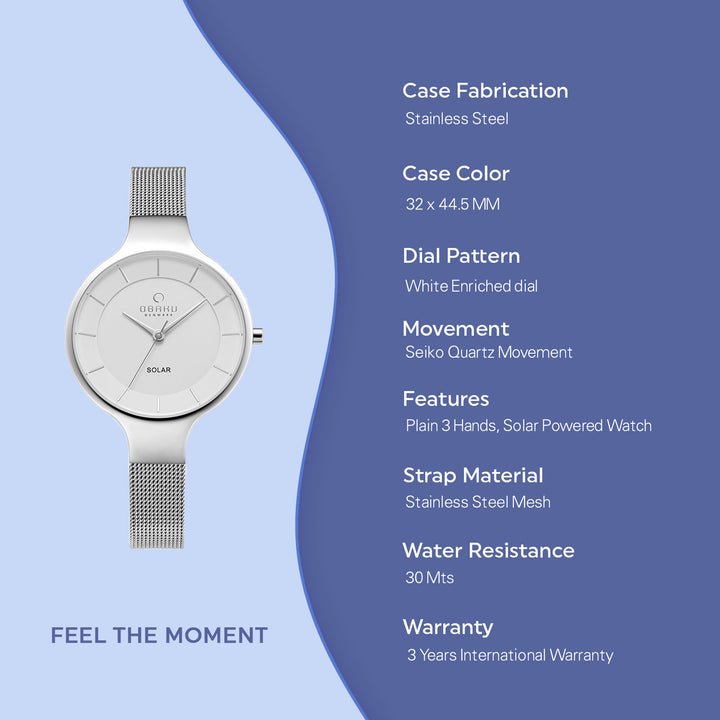 Gry Steel Solar Quartz Women's Watch - V221LRCWMC