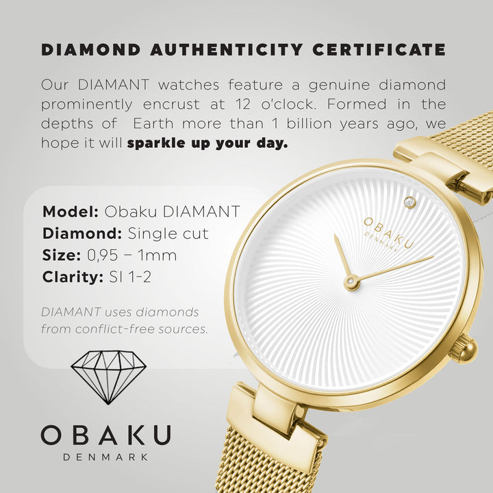 Diamant Gold Quartz Women's Watch -  V256LXGIMG