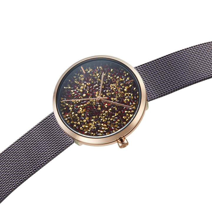 Glimmer Walnut Quartz Women's Watch - V289LHVNMN