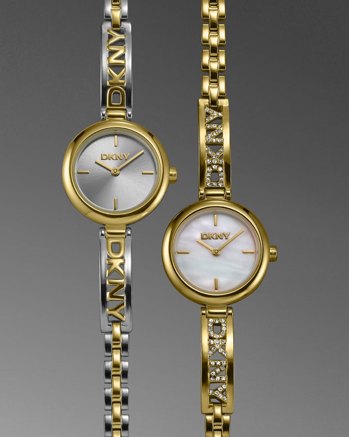 Logo Quartz Rose Gold Round Dial Women's Watch - DK1L115M0055