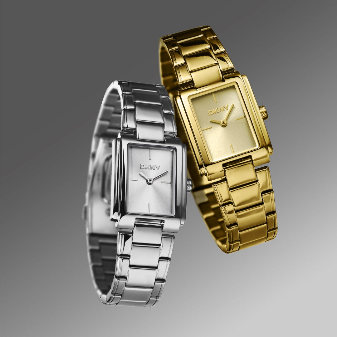 Everyday Quartz Rose Gold Rectangular Dial Women's Watch - DK1L121M0075